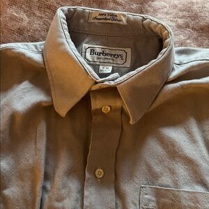 Burberry Men's Light Gray Casual Button Down Shirt